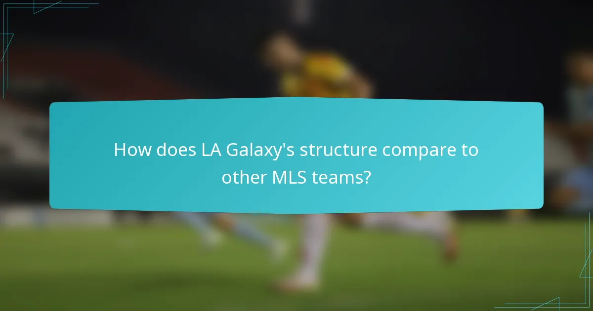 How does LA Galaxy's structure compare to other MLS teams?
