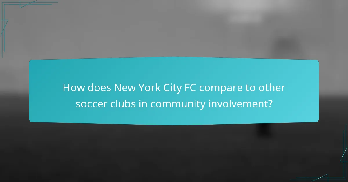 How does New York City FC compare to other soccer clubs in community involvement?