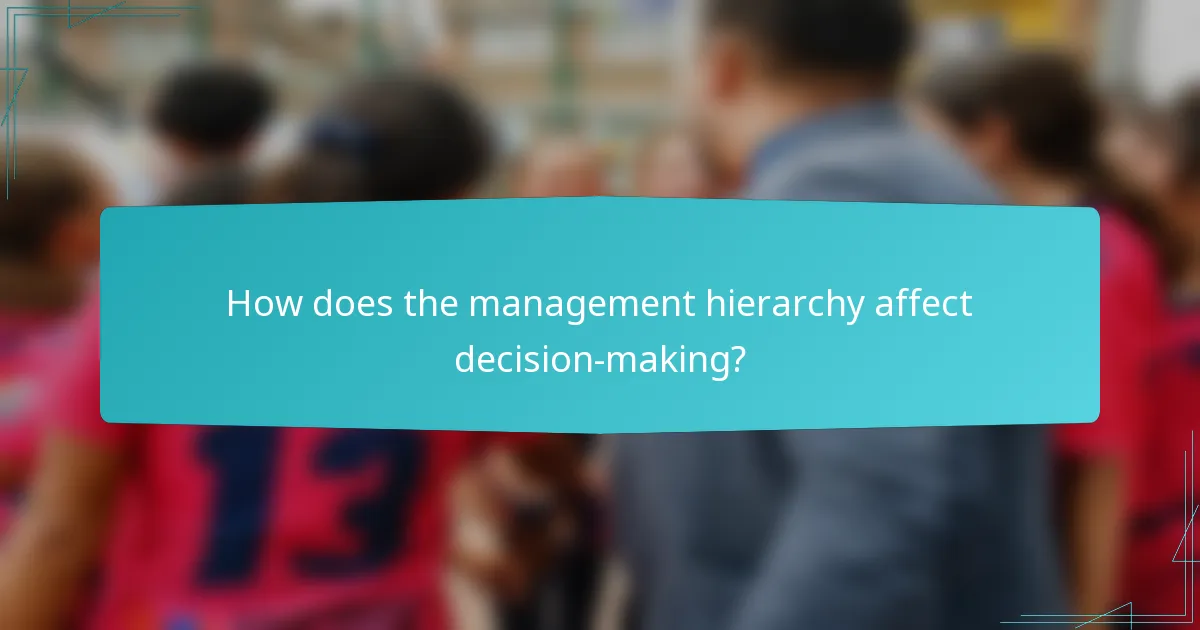 How does the management hierarchy affect decision-making?