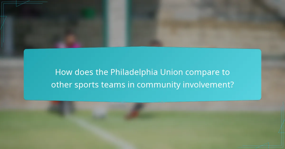 How does the Philadelphia Union compare to other sports teams in community involvement?