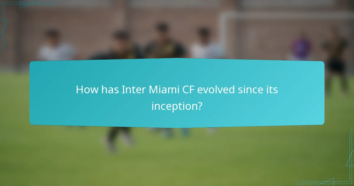 How has Inter Miami CF evolved since its inception?