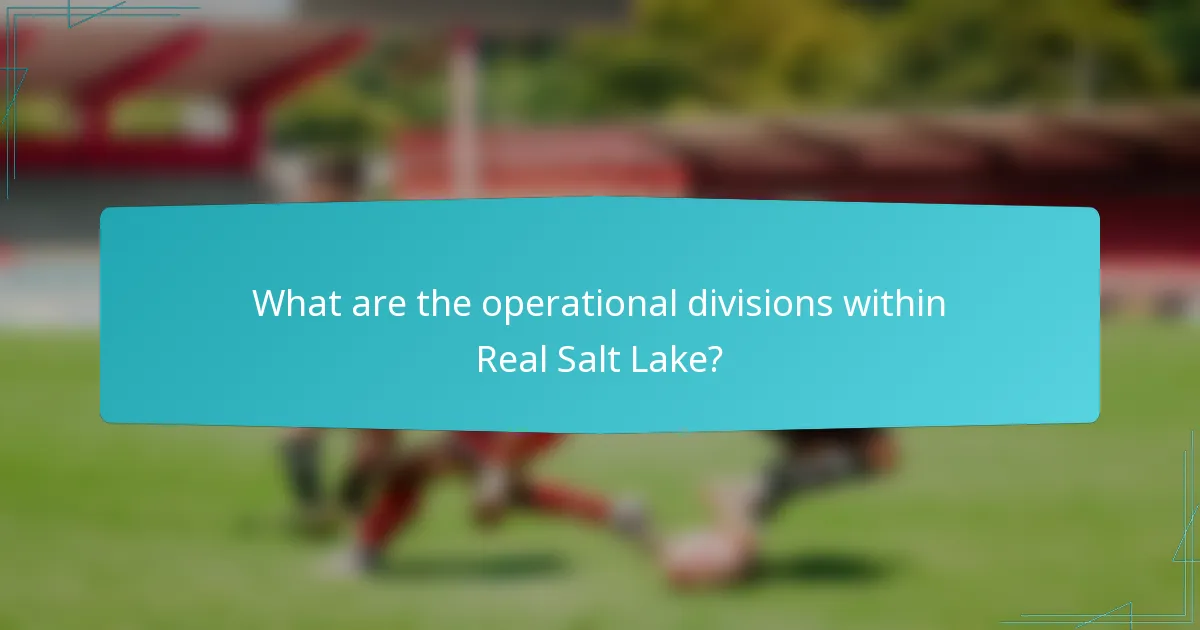 What are the operational divisions within Real Salt Lake?