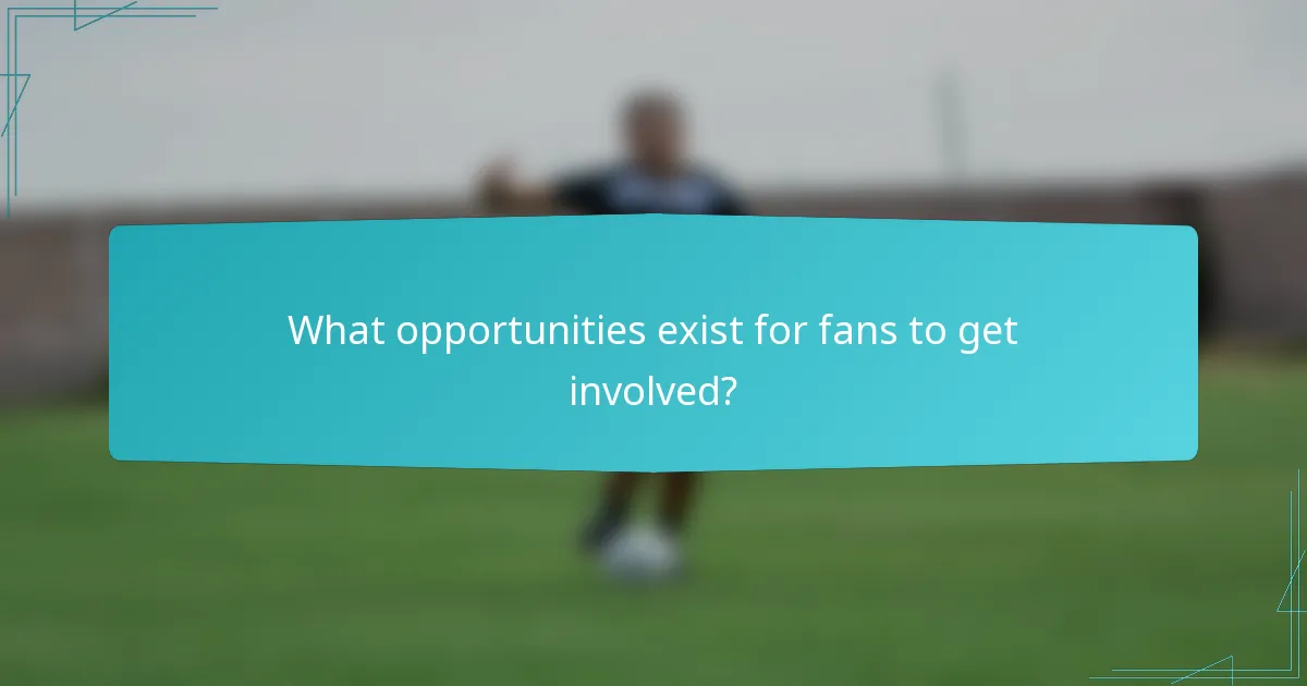 What opportunities exist for fans to get involved?