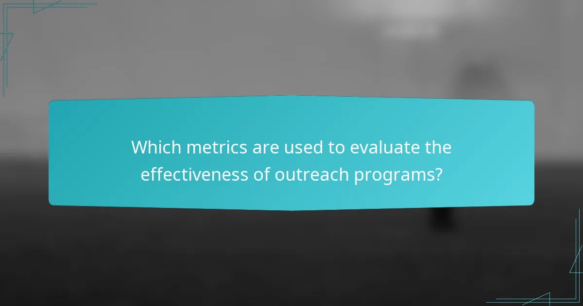 Which metrics are used to evaluate the effectiveness of outreach programs?