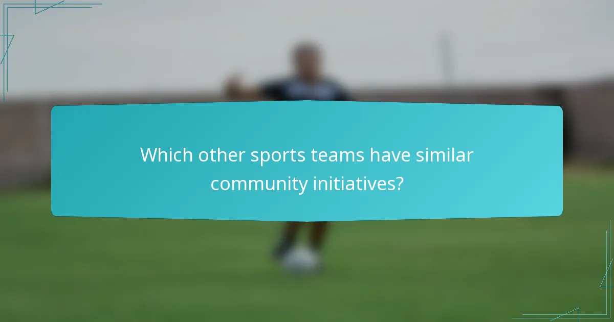 Which other sports teams have similar community initiatives?