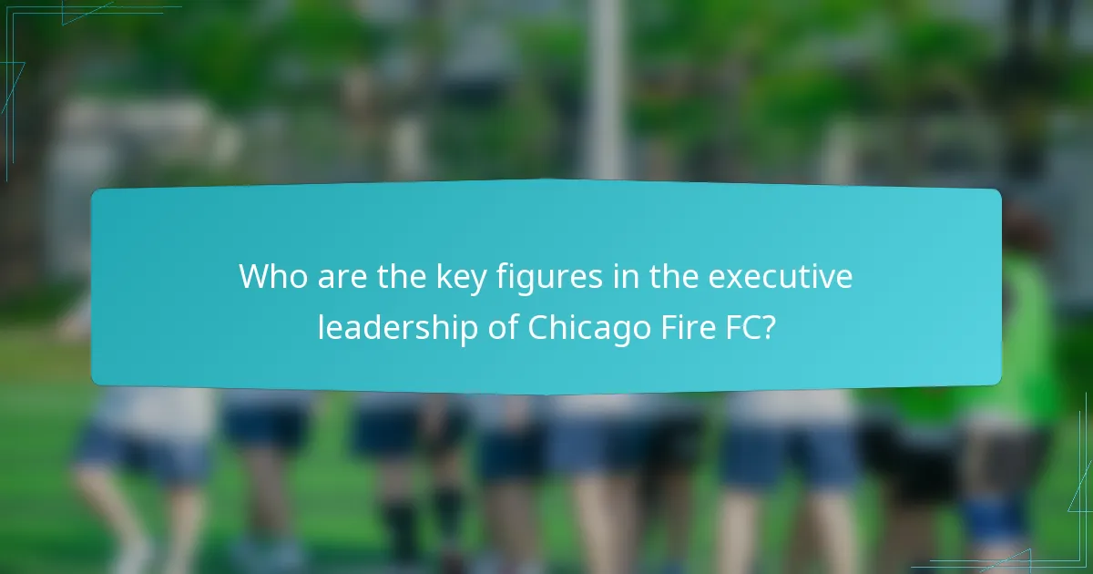 Who are the key figures in the executive leadership of Chicago Fire FC?